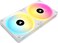 Corsair iCUE Link QX140 RGB 140mm Magnetic Dome RGB Fans Double Fan Starter Kit with iCUE Link System Hub White