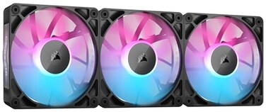 CORSAIR iCUE Link RX120 RGB 120mm PWM Fans with iCUE Link System Hub Magnetic Dome Bearing Triple Pack Black