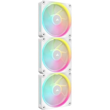 CORSAIR iCUE LINK LX120 RGB 120mm PWM Fans Triple Pack Dual Light Loops Includes iCUE LINK System Hub CORSAIR AirGuide Technology White