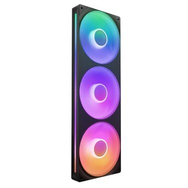 NZXT F360 RGB Core 360mm SingleFrame Fan Unit with 3 x 120mm RGB Fans Speed Lighting Control High Static Pressure Airflow Fluid Dynamic Bearings 8 aRGB LEDs Per Fan Black