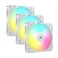 CORSAIR RS120 ARGB 120mm PWM Fans DaisyChain Connection LowNoise Magnetic Dome Bearing Triple Pack White