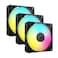 CORSAIR RS120 ARGB 120mm PWM Fans DaisyChain Connection LowNoise Magnetic Dome Bearing Triple Pack Black