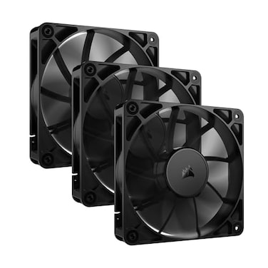 CORSAIR RS120 120mm PWM Fans DaisyChain Connection LowNoise Magnetic Dome Bearing Triple Pack Black