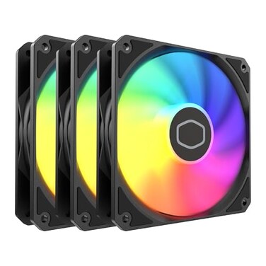 Cooler Master MF120 Lite 120mm PC Case FanLiquid CoolerAir Cooler 3Pack 120mm aRGB Lighting aRGB Splitter Dynamic PWM 1750 RPM Air Balance Blades Hybrid PBT Frame