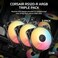 Corsair RS120R ARGB 120mm PWM ARGB Reverse Fans Reverse Rotor 5V ARGB Connections Eight RGB LEDs High Static Pressure DaisyChain Magnetic Dome Bearing Zero RPM Mode Triple Pack Black