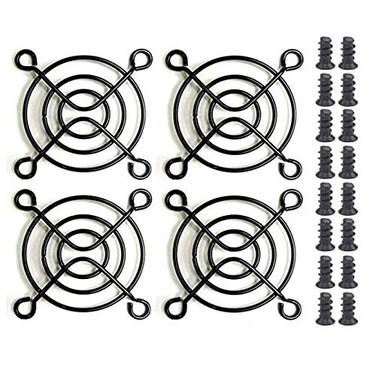 Easycargo 4pcs 50mm Fan Grill 50mm Guard Black with Screws Black 50mm