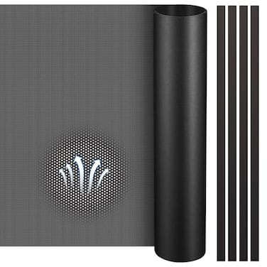 Woanger 4 Pcs 1000 x 300 mm DIY PC Case Dust Filter 05 mm High Airflow Hole PC Fan Mesh Filter Air Vent Covers PVC Dustproof Cover with 16 Magnetic Strip for Computer Chassis Speaker and More Black
