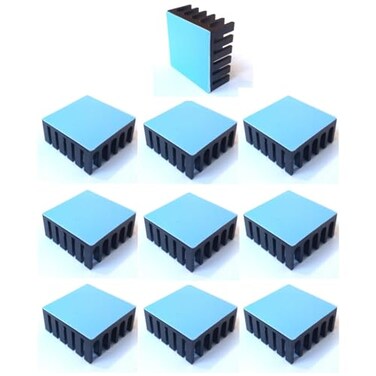 Easycargo 10pcs 22mm Heatsink Kit 22x22x10mm 3M8810 Thermal Conductive Adhesive Tape Cooler Heat Sink for Cooling Raspberry Pi SSD PS5 M2 SSD NVMe 2280 GPU IC Chips VRAM VGA RAM 22mmx22mmx10mm