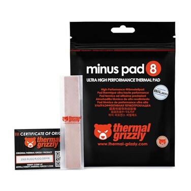 Thermal Grizzly Minus Pad 8120x20x30mm Thermal Interface Pad Electrically NonConductive High Thermal Conductivity Compressibility for SSDs GPUs Electronics