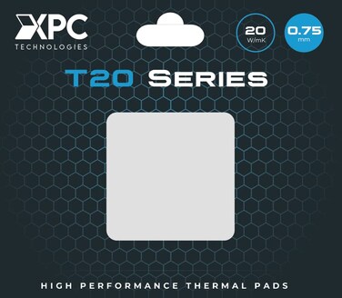 XPC Technologies XPC High Performance 20WmK Thermal Pad T20 Series 100 x 100mm White 05mm to 35mm Thickness NonConductive for GPU Electronics Computer Parts 075mm