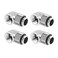 Barrow G14 Male to Female Extender Fitting 90 Degree Rotary Silver Shiny 4pack