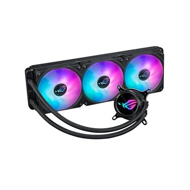 ASUS ROG Strix LC III 360 ARGB Allinone CPU Liquid Cooler with 360 rotatable Water Block Aseteks New Gen7 v2 Pump Premium ROG ARGB Fans and 10 Custom Aura Lighting Effects
