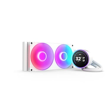 NZXT Kraken Elite 280 RGB 2024 AIO CPU Liquid Cooler 280mm Radiator F280 RGB Core Fan Customizable 272 IPS LCD NZXT Turbine Pump AMD AM5 AM4 Intel LGA 18511700 1200115X White