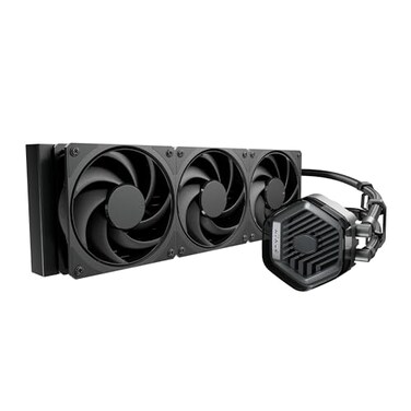 Cooler Master Atmos Stealth AIO CPU Liquid Cooler 360mm Radiator with 3X Mobius PWM Fans DualChamber Pump Low Noise AMD AM5AM4 Intel LGA 18511700 Black
