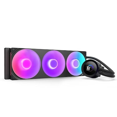 NZXT Kraken Plus 360 RGB AIO CPU Liquid Cooler 360mm Radiator F360 RGB Core Single Frame Fan Customizable 154 Square LCD AMD AM5 AM4 Intel LGA 18511700 1200115X Black
