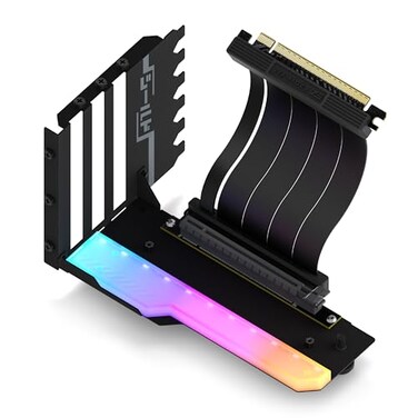 EZDIY-FAB EZDIYFAB Vertical GPU Mount with HighSpeed PCIE 40 Riser Cable ARGB Module 115mm452in Flexible Extension 90 Degree Connector Only Compatible to FullOpened PCIe SlotsBlackYIHPI3442