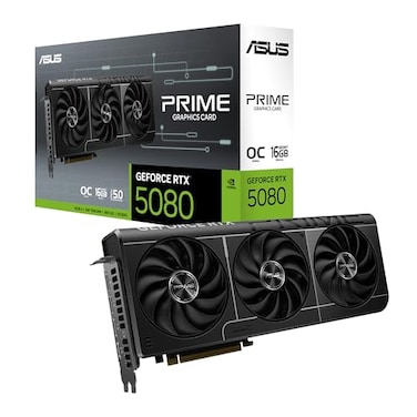 ASUS The SFFReady Prime GeForce RTX 5080 OC Edition 16GB GDDR7 Graphics Card NVIDIA PCIe 50 HDMIDP 21 25Slot Axialtech Fans Vapor Chamber Dual BIOS