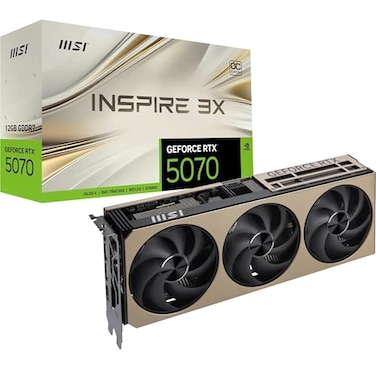 MSI GeForce RTX 5070 12G Inspire 3X OC Graphics Card RTX 5070 GPU 12GB GDDR7 28Gbps192bit PCIe 50 Triple Fan Thermal Design 3 x STORMFORCE Fan HDMI 21b DisplayPort 21b
