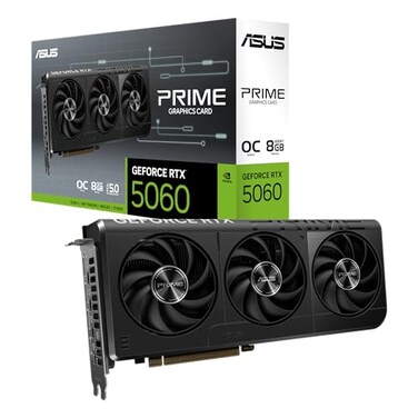 ASUS SFFReady Prime NVIDIA GeForce RTX 5060 8GB GDDR7 OC Edition Graphics Card PCIe 50 8GB GDDR7 HDMIDP 21 25Slot Axialtech Fans Dual BIOS