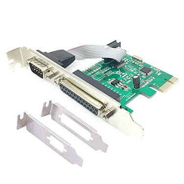 ELIATER PCIe Combo Serial Parallel Expansion Card PCI Express to Printer LPT Port RS232 Com Port Adapter IEEE 1284 Controller Card WCH382 Chip for Desktop PC Windows 10 with Low Bracket