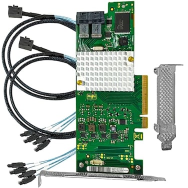 LANPAN SAS HBA Card Compatible with LSI 9211 93008i IT Mode PCIe SATA Expansion Card SAS Expander Support 8Port 12Gbs PCIe 30 HBA Controller with 2X SFF8643 to 4X SATA Cables for NAS TrueNAS unRAID