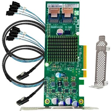 LANPAN SAS HBA Card Compatible with LSI 92078i IT Mode PCIe SATA Expansion Card SAS Expander Support 8Port 6Gbps PCIe 30 HBA Controller with 2x SFF8087 to 4x SATA Cables for ZFS TrueNAS unRAID Proxmox