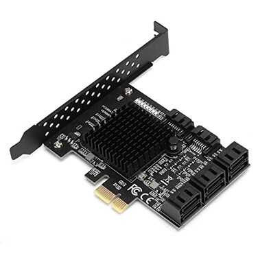 Zunate PCE8SATM01 PCIE to SATA 30 Expansion Card 8Port Compatible with SATA 6G3G15G PCIE 1X 2X 4X 8X 16X Interface