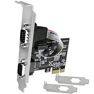 LinksTek 2Port PCI Express RS232 DB9 Serial Port Card for Windows XP Vista7 8x 10 11 3264bit and Linux PCs PCIE RS232 Card PCIE Serial DB9 Port Card PCIESE2