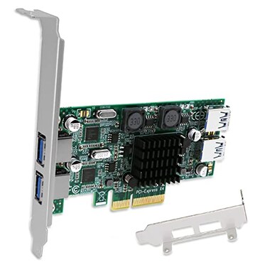 FebSmart 4Ports Superspeed 5Gbps PCIE USB 30 Expansion Card for Windows and Linux Desktop PCs 2X Dedicated 5Gbps Channels 10Gbps Bandwidth Built in FebSmart SelfPowered Technology FS2CU4Pro