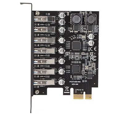Zunate 7 Ports PCIE to USB32 GEN1 Expansion Card USB32 GEN1 Superspeed 5Gbps Front Expansion Card USB PCIE Expansion Card for 8 10 11 Linux