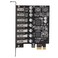 Zunate 7 Ports PCIE to USB32 GEN1 Expansion Card USB32 GEN1 Superspeed 5Gbps Front Expansion Card USB PCIE Expansion Card for 8 10 11 Linux