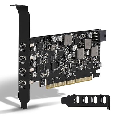 Sinefine USB PCIe Card Power Delivery 4 USB TypeC Ports PCIe USB31USB 32 Gen 2 with 10 Gbps Motherboard Card for PC Desktop