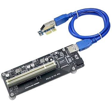 Trotwei Blue PCIe to PCI Adapter SingleDual Slot Converter with USB 30 Cable Legacy Device Expansion for Audio Interfaces Capture Cards