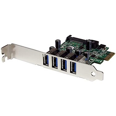 StarTech.com StarTechcom 4Port PCI Express SuperSpeed USB 30 Controller Card with UASP 5Gbps USB 30 Expansion Card with SATA Power TAA PEXUSB3S4V