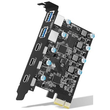 YEELIYA USB PCIE Card 5Port 3X USB C2X Type A PCI Express Expansion Card Desktop PC Internal hub for Windows 1087 and MAC OS 1082 Above