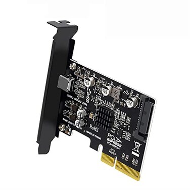 NFHK USB 32 Gen2 TypeC 20Gbps USBC to PCIE 4X Express Card Adapter for Desktop Motherboard
