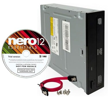 BestDuplicator LiteOn 24X SATA DVDCD Writer Drive 525 DVD Playback Optical Drive with Nero 12 Essentials Sata Cable Screws CDDVD Burner for Desktop PC Duplicator