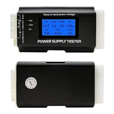 Fuhengli Computer PC Power Supply Tester ATXITXIDEHDDSATABYI Connectors Power Supply Tester 18 LCD Screen Aluminum Alloy Enclosure