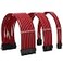 Formulamod Sleeved PSU Cable Extension Kit 18AWG Braided ATX 24PinDual PCIe 8PinCPU 8Pin for Mainstream Gaming Builds with Cable Combs red