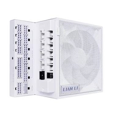 Lian Li EDGE1200W Fully Modular LowNoise ATX Power Supply ATX 31 PCIE 51 Compliant Cybenetics Gold Efficiency 12V2x6 Cable LShape Design with USBFan Hub White EG1200GWH