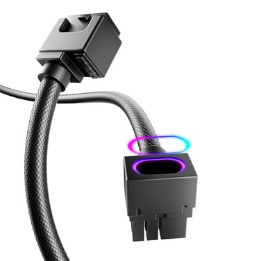 AsiaHorse Hydrus8PIN GPU PSU Extension Cable ARGB Light Copper Wire Power Extension Cable Integrated Minimalist Design 2000W Power Whole Set PC Power Cord for GPU Cable Management DIY