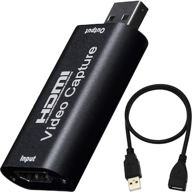BlueAVS HDMI to USB Video Capture Card 1080P for Live Video Streaming Record via DSLR Camcorder Action Cam Capture 1080P30Hz MetalBlack