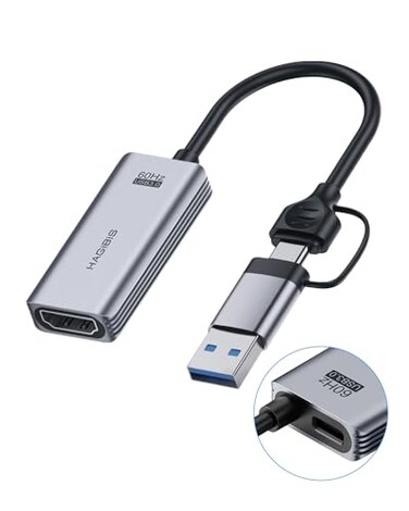 Hagibis USB30 Video Capture Card with 100W PD HDMI to USBUSB C 1080P HD 60fps Live and Record Video Audio Game MS2130 for Quest 3 2 Pro VR Switch2 PS45 Live Broadcast Gaming Streaming UHC07P