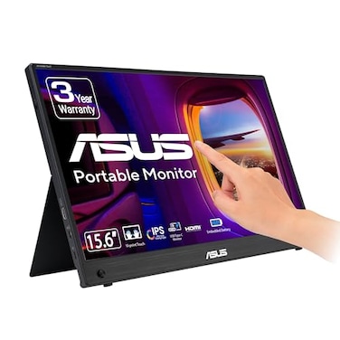 ASUS ZenScreen Touch 16 USBC Portable Monitor MB16AMTR Full HD IPS Builtin Battery Kickstand Tripod Socket Eye Care Compatible with Laptops Smartphones and Game Consoles