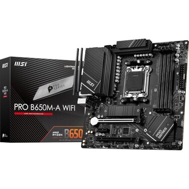 MSI PRO B650MA WiFi ProSeries Motherboard AMD Ryzen 900080007000 Series Processors AM5 DDR5 PCIe 40 M2 SATA 6Gbs USB 32 Gen 2 HDMIDP WiFi 6E Bluetooth 53 25Gbps LAN mATX
