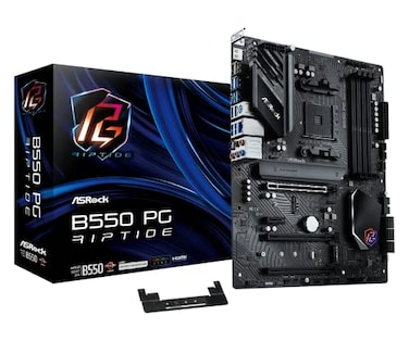 ASRock AMD B550 PG Riptide ATX Motherboard Dual Channel DDR4 4933 MHz AM4 Socket 128 GB SATA3 60 Gbs M2
