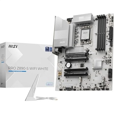 MSI PRO Z890S WiFi White Motherboard ATX Supports Intel Core Ultra Processors Series 2 LGA 1851 DDR5 Memory Boost 8600 MTs OC PCIe 50 x16 40 x16 M2 Gen5 WiFi 7 25G LAN