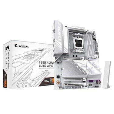 GIGABYTE B850 AORUS Elite WIFI7 Ice Motherboard AMD Ryzen 9000 Series Processors 1221 Phase Digital VRM up to 5200MHz DDR5 OC 1xPCIe 50 2xPCIe 40 M2 LAN 25 WiFi 7 USB 32 Gen 2x2