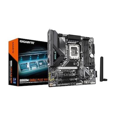GIGABYTE B860M Eagle Plus WIFI6E Intel Core Ultra Series 2 LGA 1851 Motherboard mATX DDR5 2X M2 PCIe 50 USBC WIFI6E 25GbE LAN EZLatch