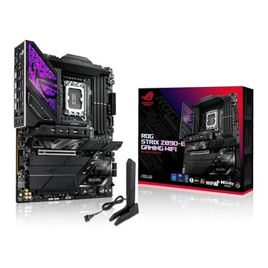 ASUS ROG Strix Z890E Gaming WiFi Intel Z890 LGA1851 DDR5 8800 DP HDMI 2xUSB4 7xM2 USB32 WiFi 7BT Aura RGB 5Gb LAN ATX 18122 Power TB4 NitroPath DRAM NPU Boost Motherboard
